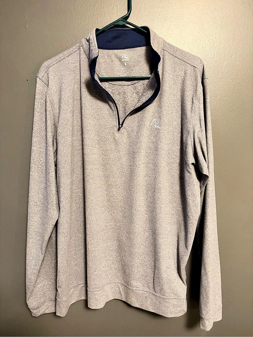RHOBACK Heather Performance Q-Zip Men's Gray Large
